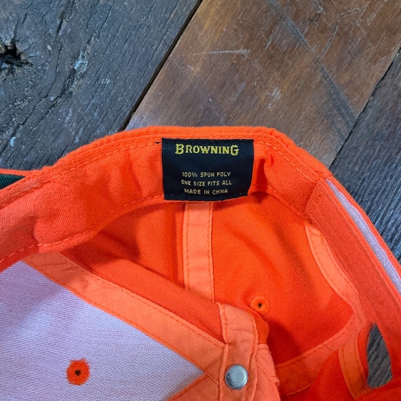 Browning Blaze Orange Hunting Cap with Buckmark Logo – One Size Fits All - Picture 4 of 5